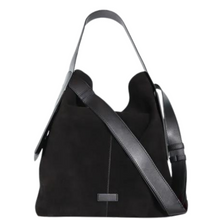 Load image into Gallery viewer, Saddle Tote - Black Suede