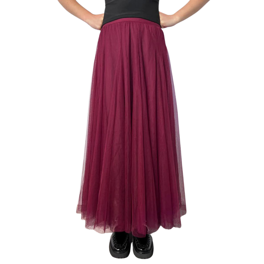 Swan Lake Tulle Skirt Long Length - Merlot
