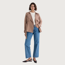 Load image into Gallery viewer, Olea Crop Tie Waist Coat - Mocha
