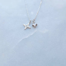 Load image into Gallery viewer, Tiny Star Necklace with Embellishment - Silver
