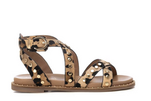 Load image into Gallery viewer, Leather Stud Detail Sandal - Leopard
