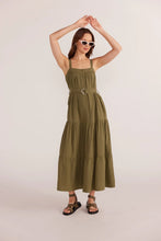 Load image into Gallery viewer, Amara Tiered Midi Dress - Khaki
