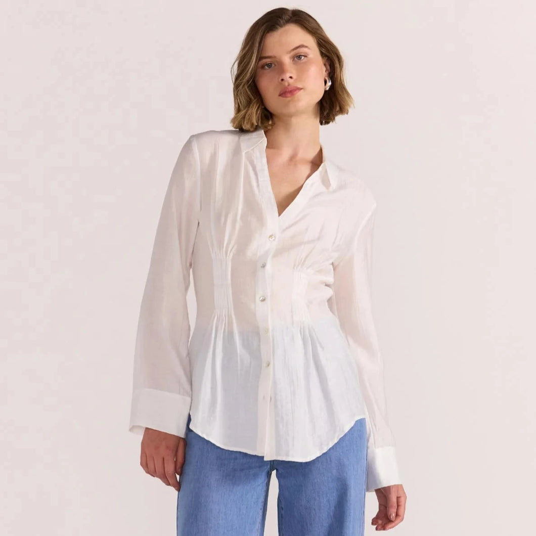 Amara Pintuck Shirt - White
