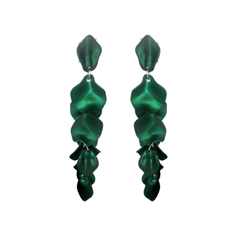 Metallic Electric Green Drop - Earrings