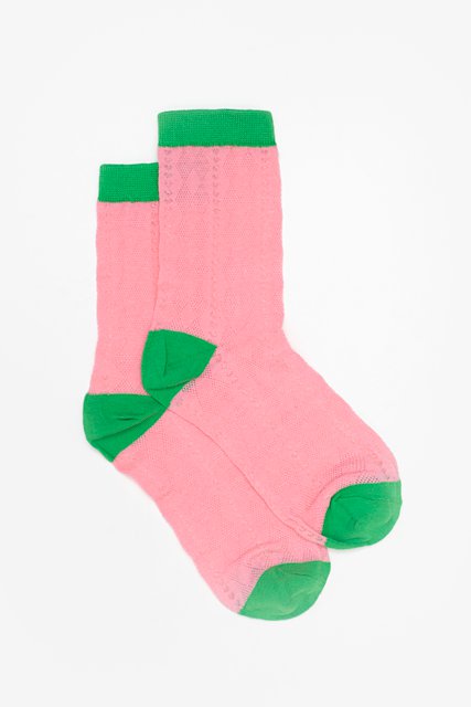 Pink & Green Netting Sock