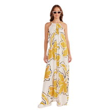 Load image into Gallery viewer, Zuri Halter Neck Maxi - White/Palm
