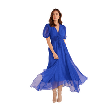 Load image into Gallery viewer, Lily Hanky Midi Dress - Sapphire
