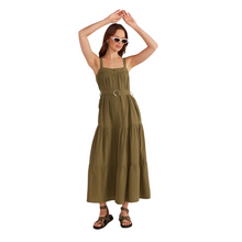 Load image into Gallery viewer, Amara Tiered Midi Dress - Khaki
