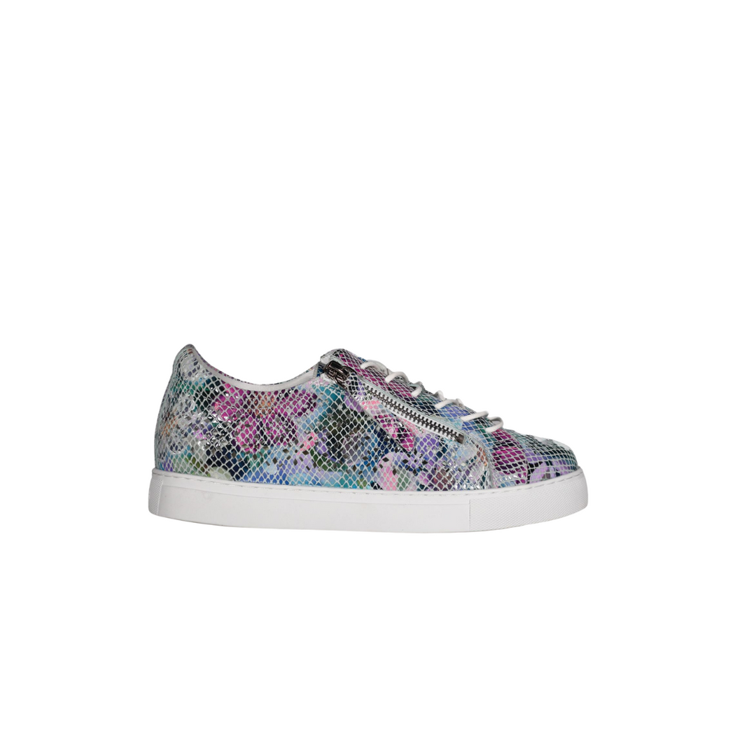 Zip Band Perf - Blue Mosaic Floral