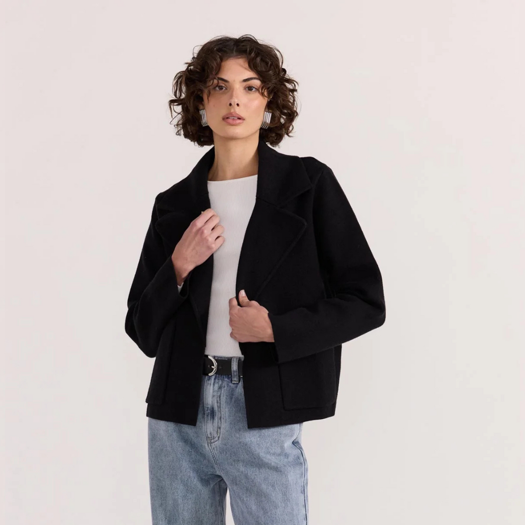Aiden Crop Coatigan - Black