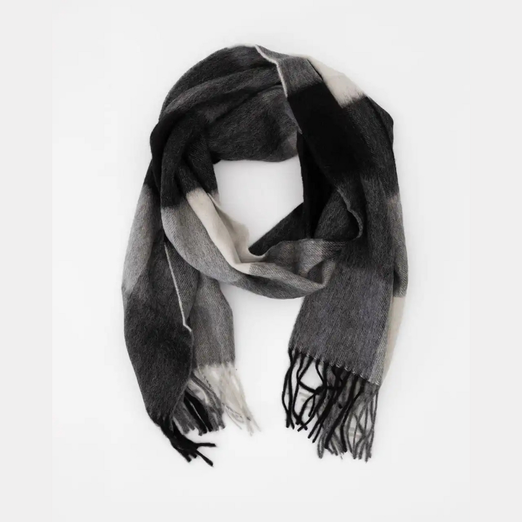 Krista Wool Scarf - Black Grey