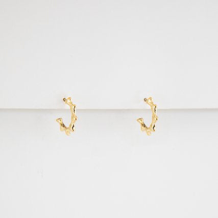 Small Spike Hoop Earrings - Gold
