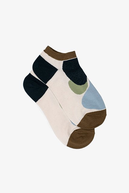 Abstract Ankle Sock - Olive